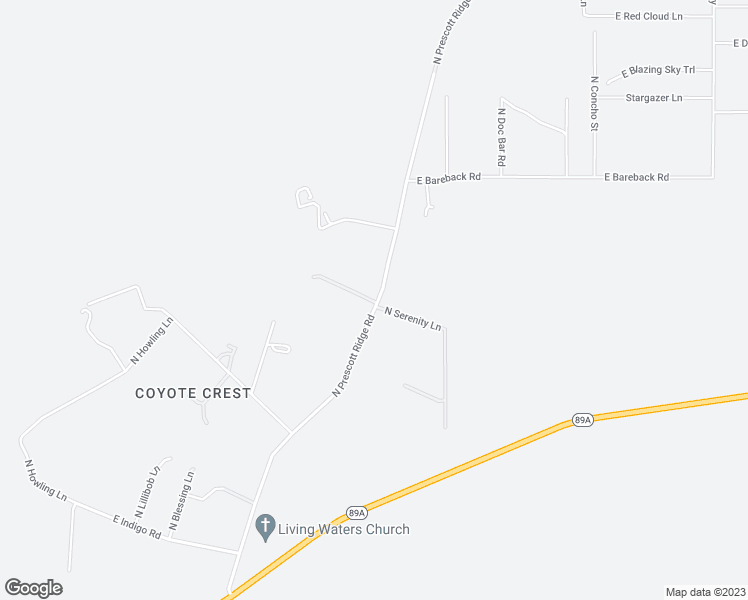 map of restaurants, bars, coffee shops, grocery stores, and more near 8760 North Prescott Ridge Road in Prescott Valley