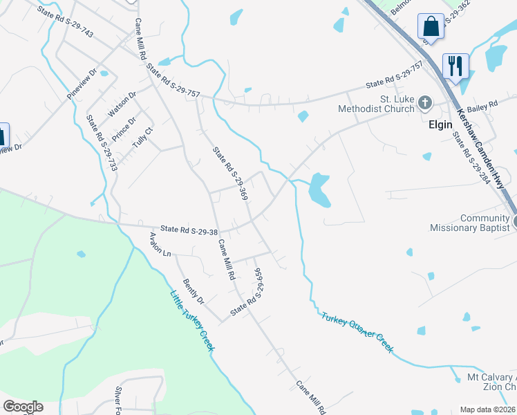 map of restaurants, bars, coffee shops, grocery stores, and more near 452 State Road S-29-38 in Lancaster