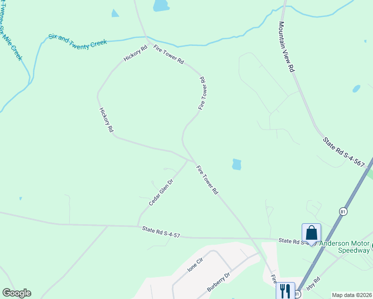 map of restaurants, bars, coffee shops, grocery stores, and more near 510 Fire Tower Road in Williamston