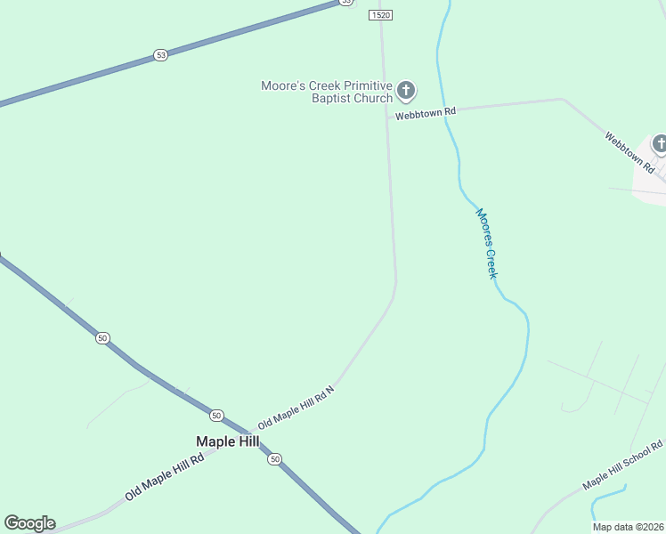 map of restaurants, bars, coffee shops, grocery stores, and more near 645 Old Maple Hill Road North in Pender