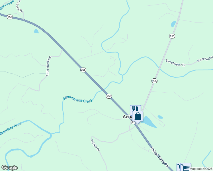 map of restaurants, bars, coffee shops, grocery stores, and more near 4701 Georgia 255 in Sautee Nacoochee