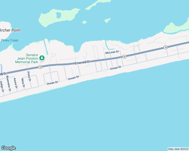 map of restaurants, bars, coffee shops, grocery stores, and more near 6401 Ocean Drive in Emerald Isle