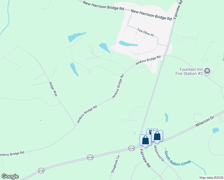map of restaurants, bars, coffee shops, grocery stores, and more near 602 Jenkins Bridge Road in Simpsonville