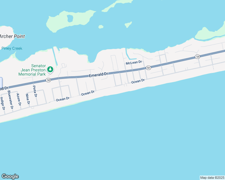map of restaurants, bars, coffee shops, grocery stores, and more near 6401 Ocean Drive in Emerald Isle