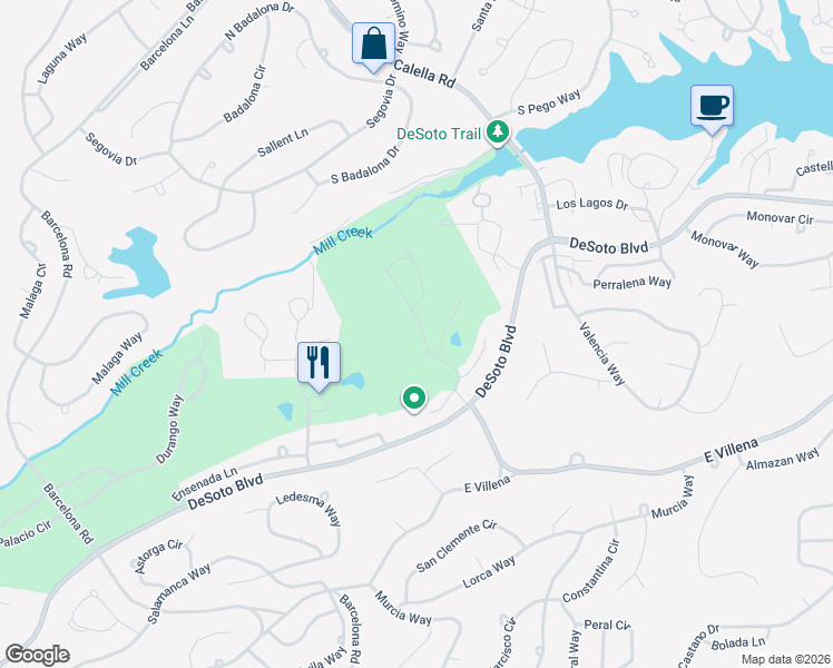 map of restaurants, bars, coffee shops, grocery stores, and more near 4 Sonora Way in Hot Springs
