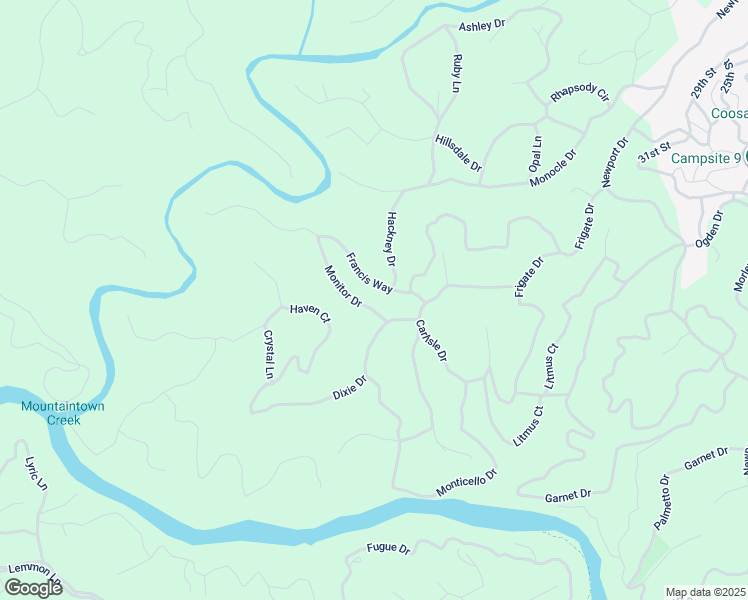map of restaurants, bars, coffee shops, grocery stores, and more near 130 Francis Way in Ellijay