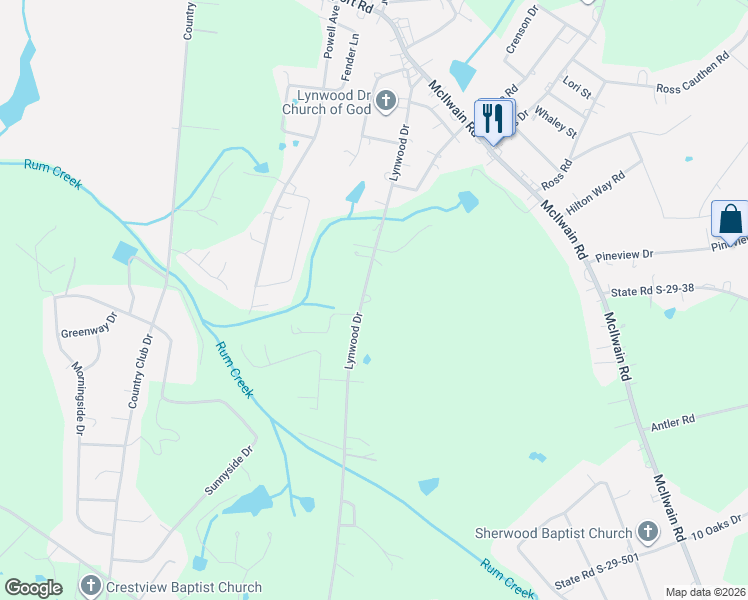 map of restaurants, bars, coffee shops, grocery stores, and more near 2333 Lynwood Drive in Lancaster