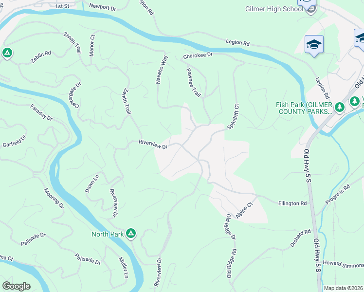 map of restaurants, bars, coffee shops, grocery stores, and more near 1455 Riverview Drive in Ellijay