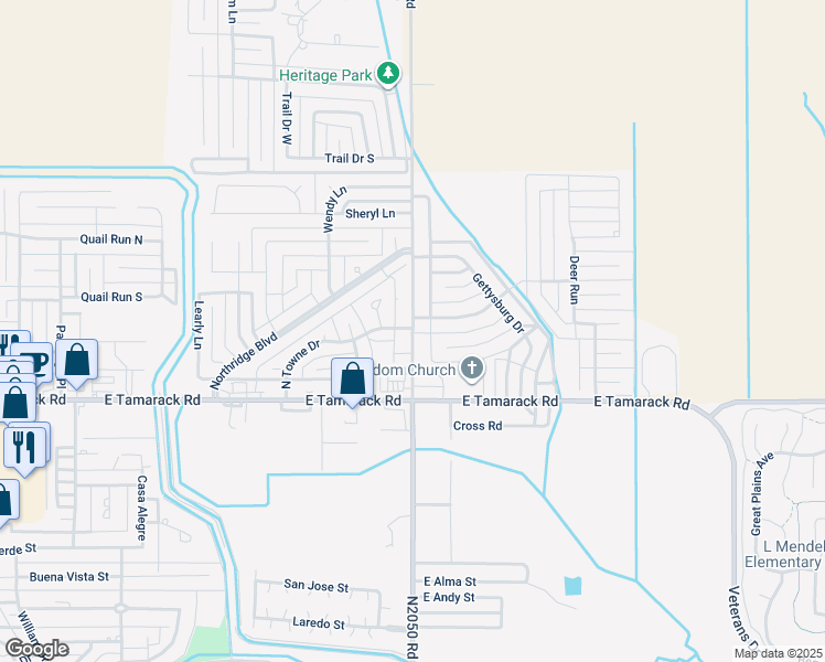 map of restaurants, bars, coffee shops, grocery stores, and more near 2940 North Park Lane in Altus