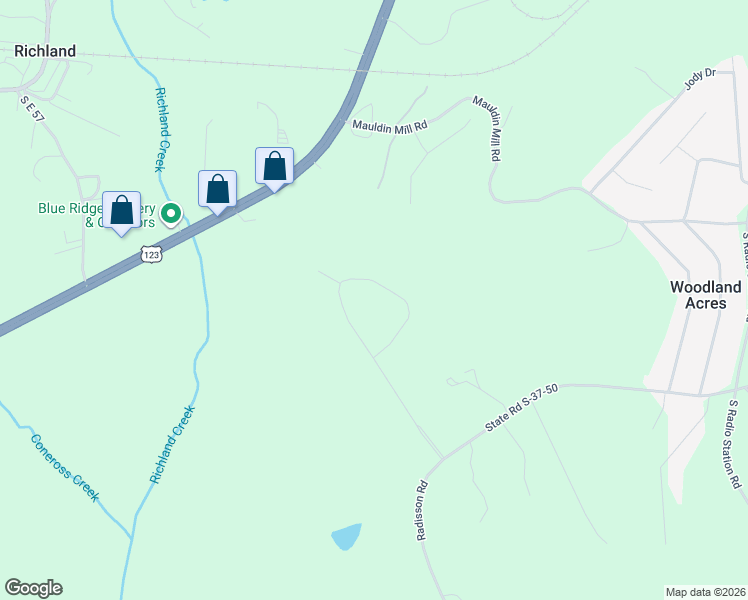 map of restaurants, bars, coffee shops, grocery stores, and more near 550 Paramount Drive in Seneca