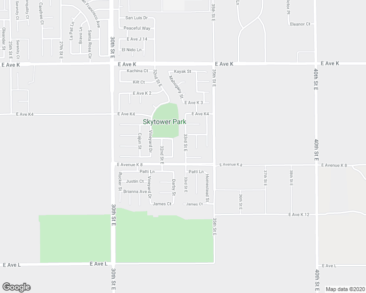 map of restaurants, bars, coffee shops, grocery stores, and more near 43243 33rd Street East in Lancaster