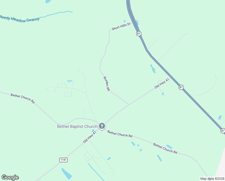 map of restaurants, bars, coffee shops, grocery stores, and more near 172 Burden Road in Tar Heel