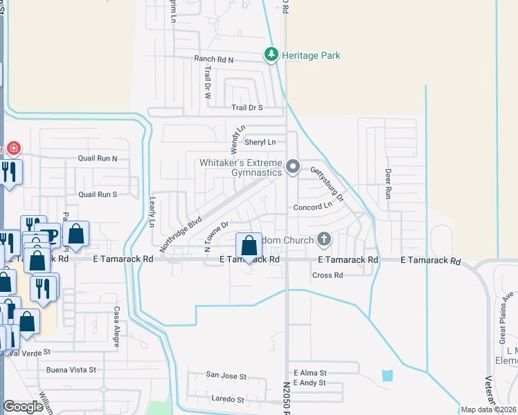 map of restaurants, bars, coffee shops, grocery stores, and more near 2917 Laurel Cir in Altus