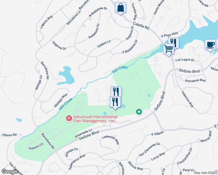 map of restaurants, bars, coffee shops, grocery stores, and more near 54 Emanuel Circle in Hot Springs