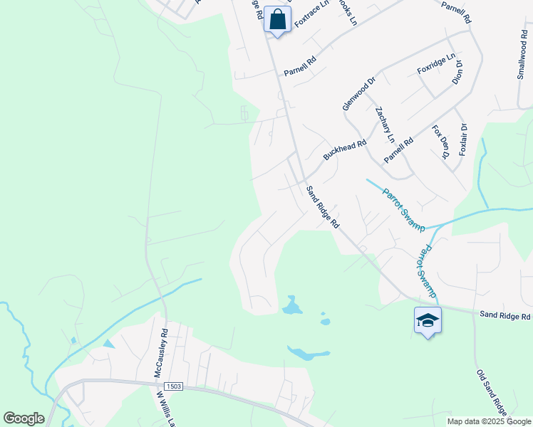 map of restaurants, bars, coffee shops, grocery stores, and more near 106 Byrum Run in Hubert