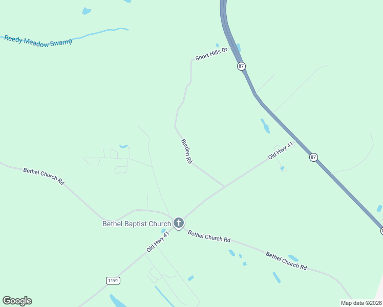 map of restaurants, bars, coffee shops, grocery stores, and more near 172 Burden Road in Tar Heel