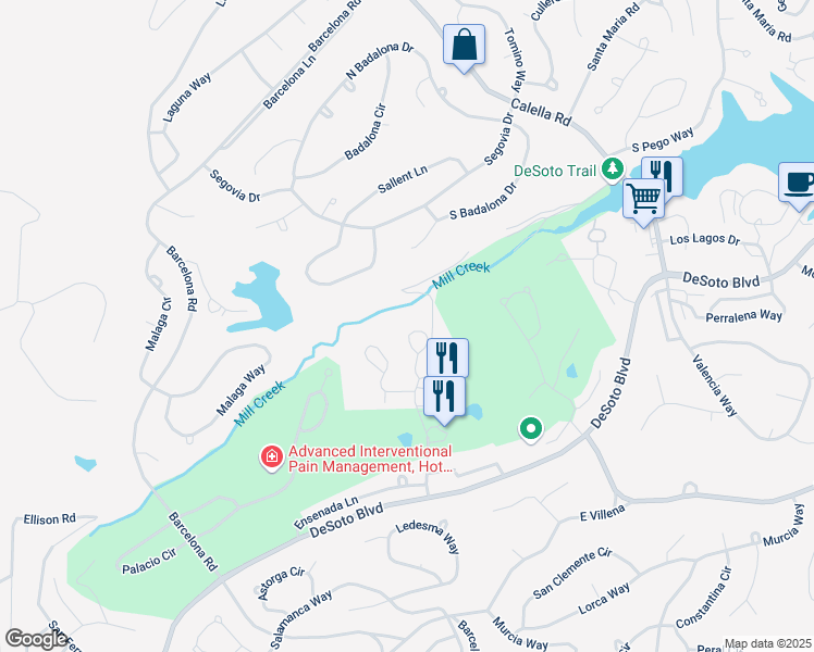 map of restaurants, bars, coffee shops, grocery stores, and more near 54 Emanuel Circle in Hot Springs