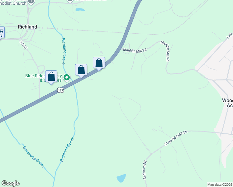 map of restaurants, bars, coffee shops, grocery stores, and more near 550 Paramount Drive in Seneca