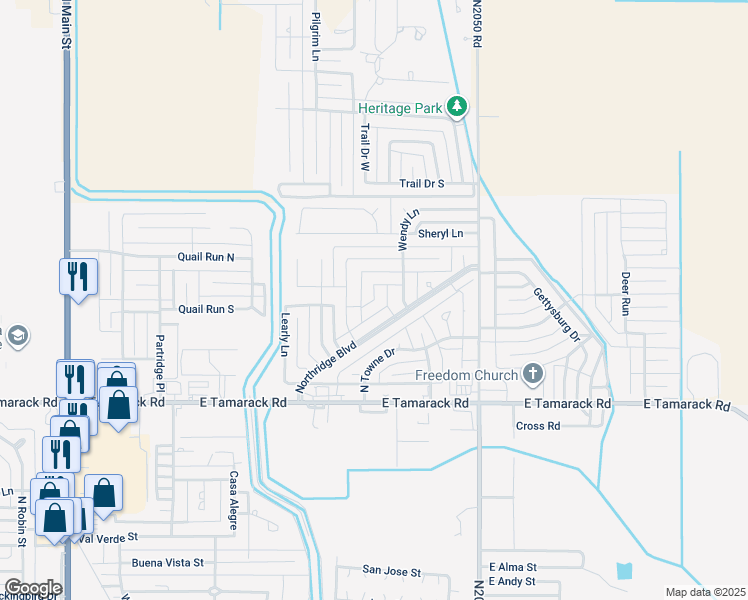 map of restaurants, bars, coffee shops, grocery stores, and more near Isabella Lane in Altus
