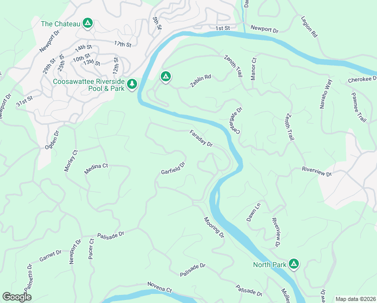 map of restaurants, bars, coffee shops, grocery stores, and more near Faraday Drive in Ellijay