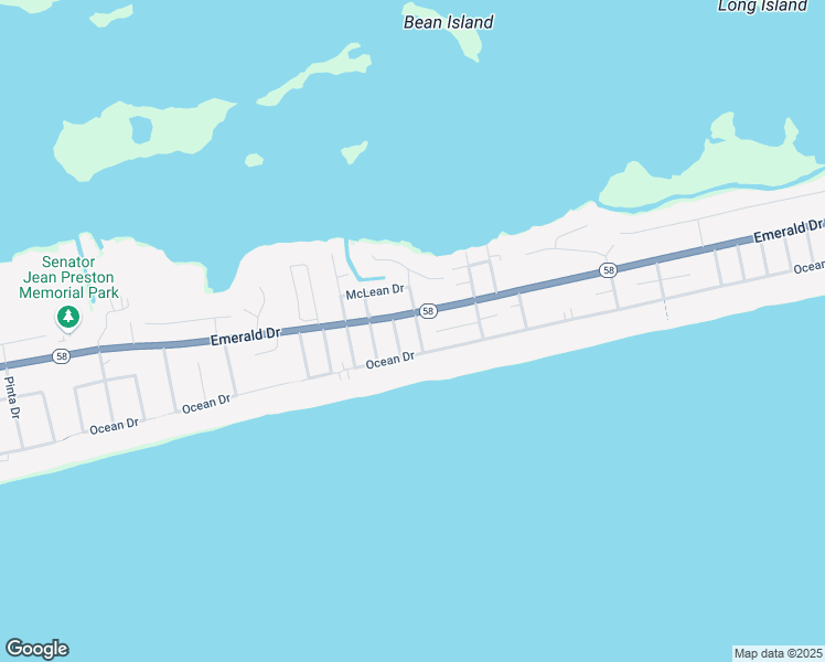 map of restaurants, bars, coffee shops, grocery stores, and more near 105 East Landing Drive in Emerald Isle