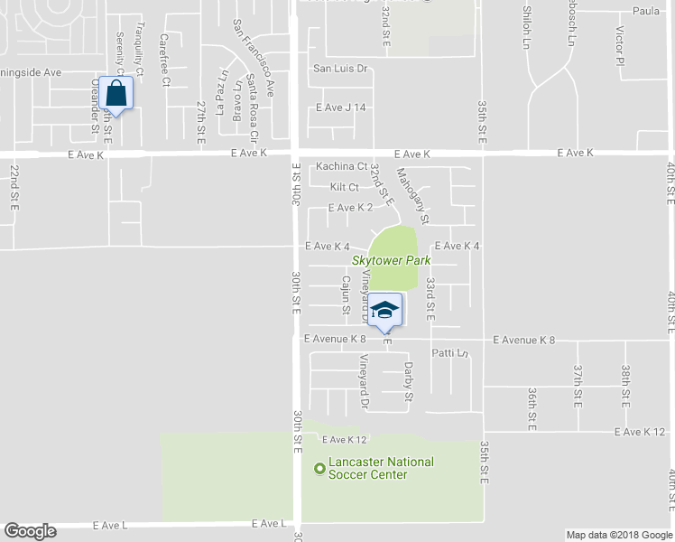 map of restaurants, bars, coffee shops, grocery stores, and more near 3054 Christina Street in Lancaster