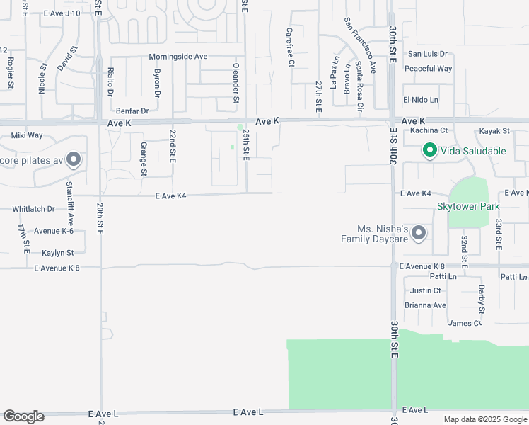 map of restaurants, bars, coffee shops, grocery stores, and more near 2556 East Avenue K4 in Lancaster