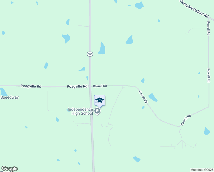 map of restaurants, bars, coffee shops, grocery stores, and more near Rowell Road in Coldwater