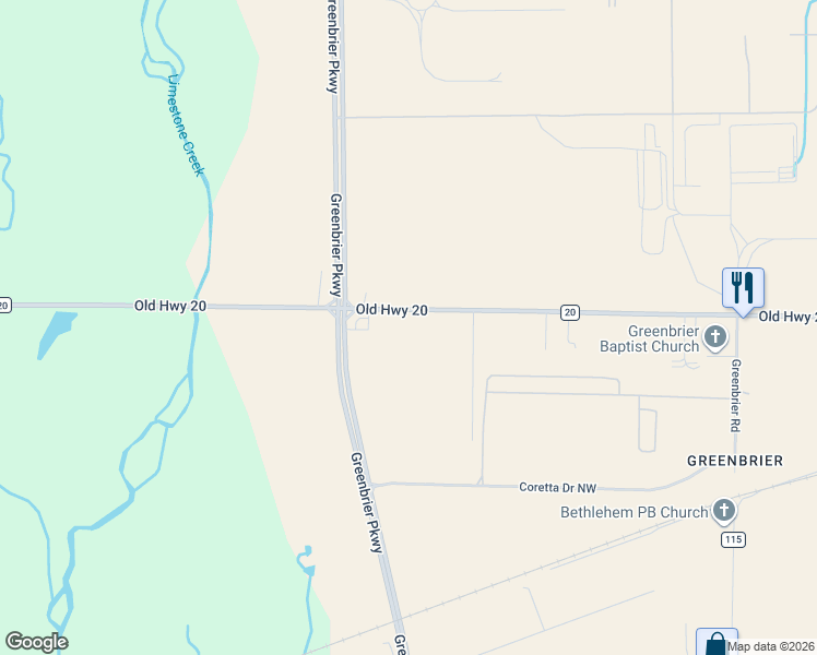 map of restaurants, bars, coffee shops, grocery stores, and more near 26232 Old Highway 20 in Madison