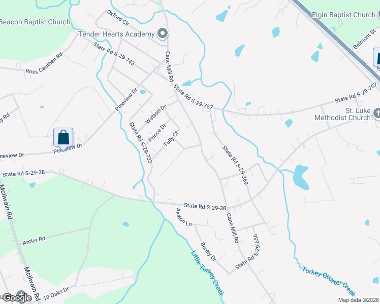 map of restaurants, bars, coffee shops, grocery stores, and more near 3004 Laurens Court in Lancaster