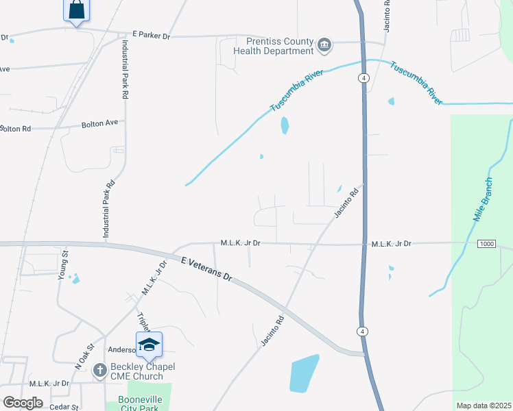 map of restaurants, bars, coffee shops, grocery stores, and more near 101 Howell Cove in Booneville