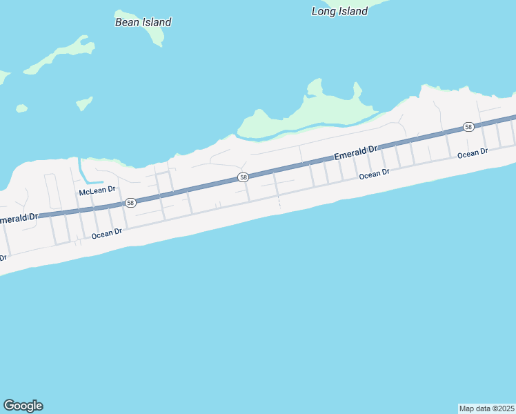 map of restaurants, bars, coffee shops, grocery stores, and more near 5313 Ocean Drive in Emerald Isle