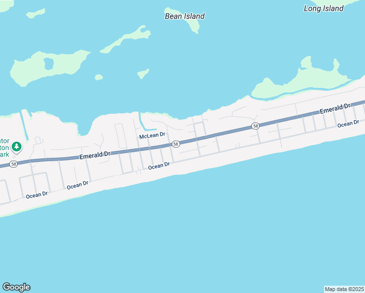 map of restaurants, bars, coffee shops, grocery stores, and more near 5709 Emerald Drive in Emerald Isle