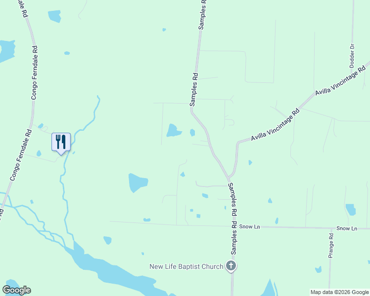 map of restaurants, bars, coffee shops, grocery stores, and more near 11693 Samples Road in Alexander