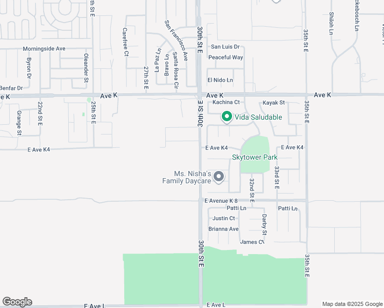 map of restaurants, bars, coffee shops, grocery stores, and more near 7020 Avenue K in Lancaster