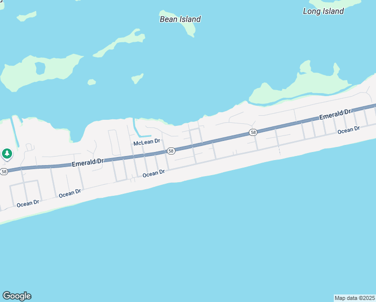map of restaurants, bars, coffee shops, grocery stores, and more near 5703 Emerald Drive in Emerald Isle
