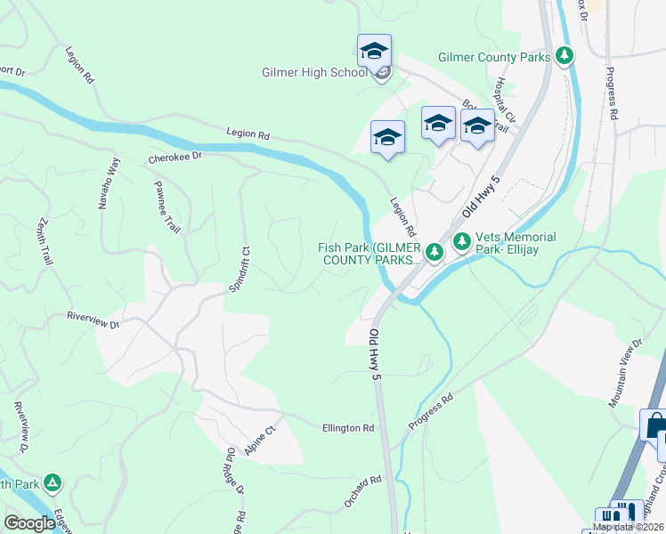 map of restaurants, bars, coffee shops, grocery stores, and more near 286 Seneca Way in Ellijay