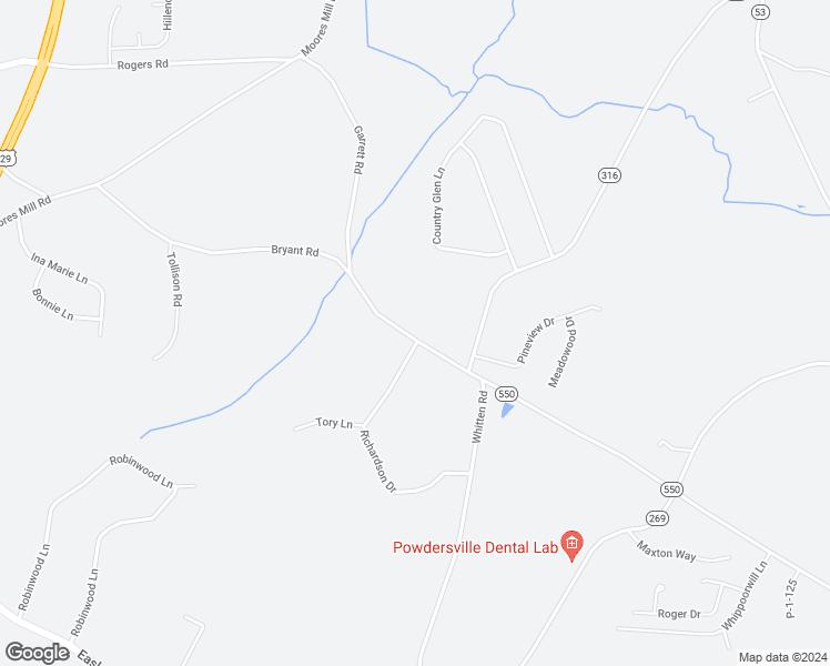 map of restaurants, bars, coffee shops, grocery stores, and more near 720 Bryant Road in Pelzer