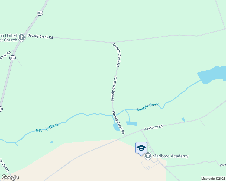 map of restaurants, bars, coffee shops, grocery stores, and more near Beverly Creek Road in McColl