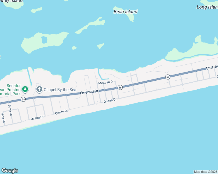 map of restaurants, bars, coffee shops, grocery stores, and more near 5902 Emerald Drive in Emerald Isle