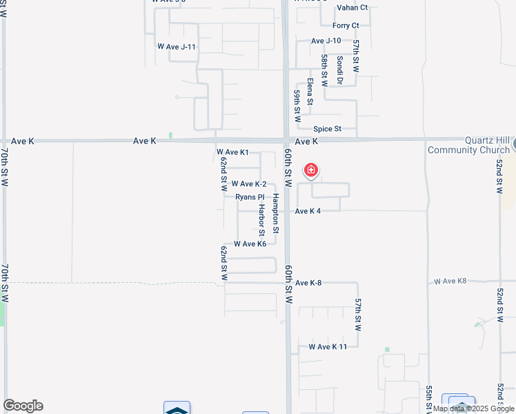 map of restaurants, bars, coffee shops, grocery stores, and more near 6047 Avenue K-4 in Lancaster