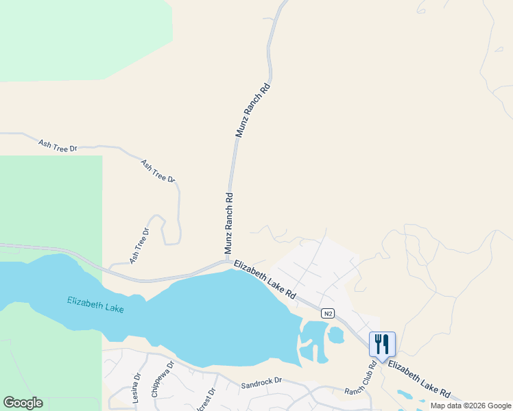 map of restaurants, bars, coffee shops, grocery stores, and more near 15050 Hawk Drive in Lake Hughes