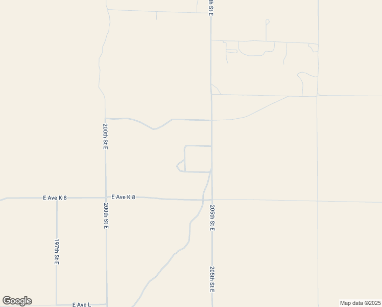 map of restaurants, bars, coffee shops, grocery stores, and more near 205th Street East in Lancaster