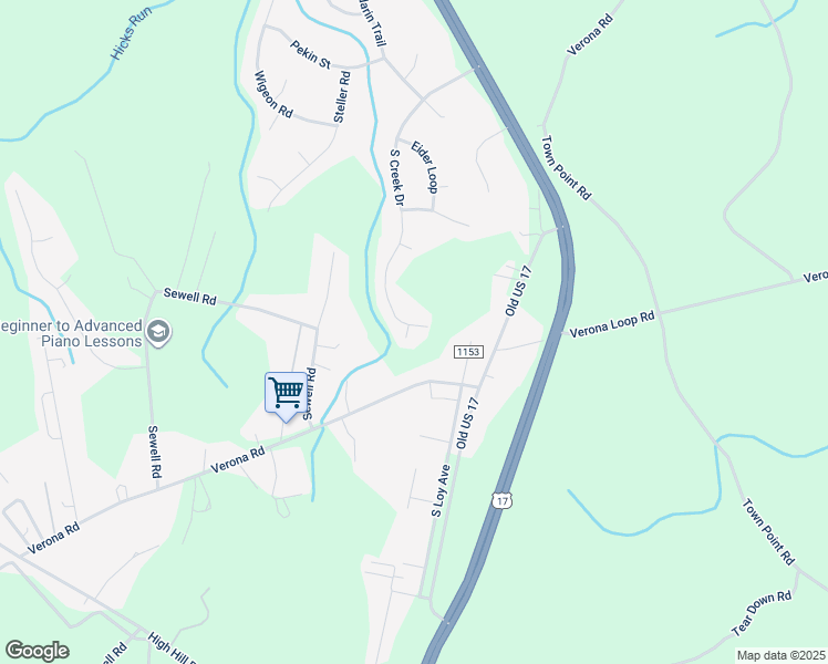map of restaurants, bars, coffee shops, grocery stores, and more near 260 South Creek Drive in Jacksonville