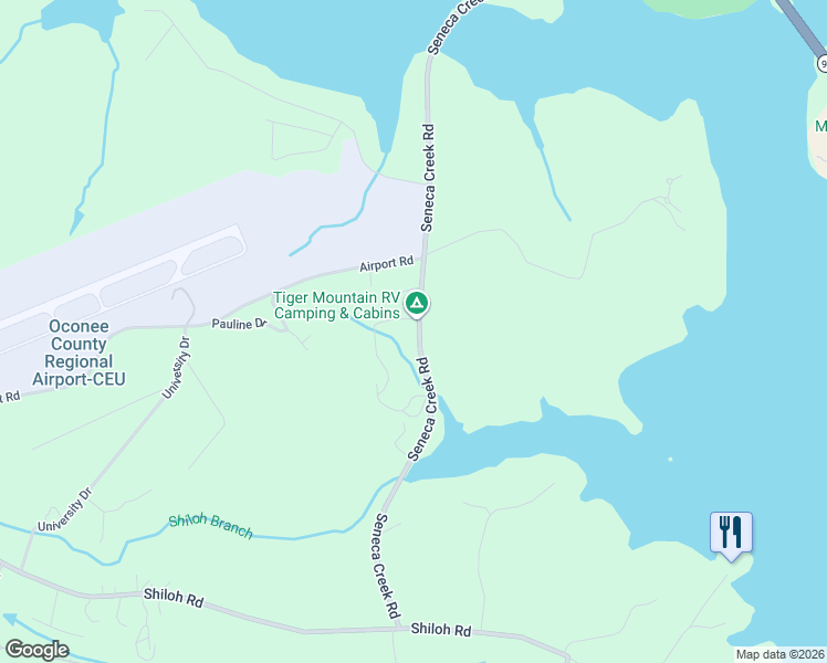 map of restaurants, bars, coffee shops, grocery stores, and more near 175 Seneca Creek Road in Seneca