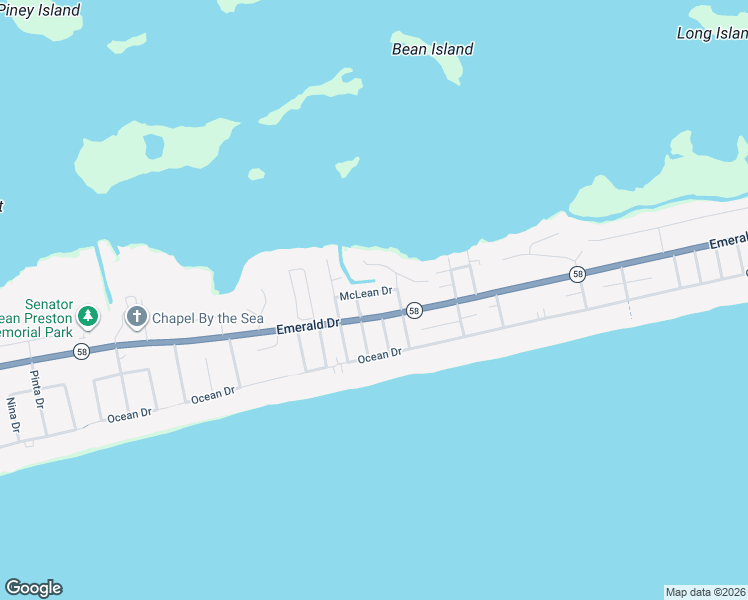 map of restaurants, bars, coffee shops, grocery stores, and more near 5902 Emerald Drive in Emerald Isle