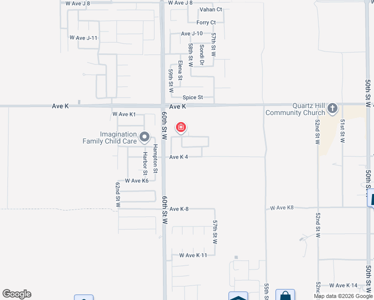 map of restaurants, bars, coffee shops, grocery stores, and more near 5806 West Avenue K-3 in Lancaster