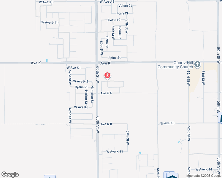 map of restaurants, bars, coffee shops, grocery stores, and more near 5806 West Avenue K-3 in Lancaster