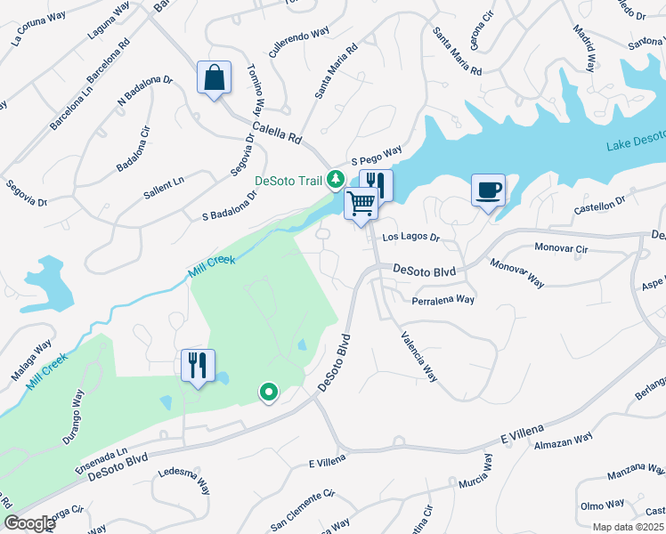 map of restaurants, bars, coffee shops, grocery stores, and more near 194 Gaucho Lane in Hot Springs