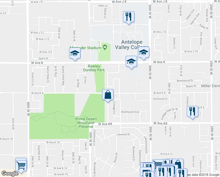 map of restaurants, bars, coffee shops, grocery stores, and more near 3238 Ryans Place in Lancaster